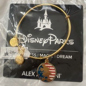 Disney’s Park Alex & Ani Patriotic Mickey Americana American Flag - Gold Bangle